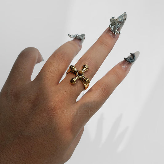 Emblem Cross Ring