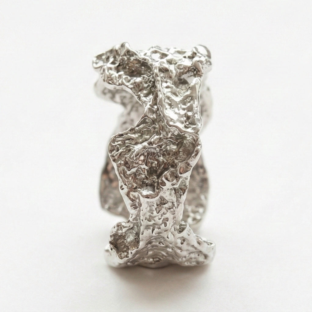 Abstract Textured Open Ring