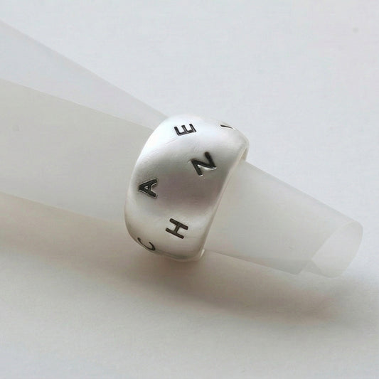 Engraved Chunky Band Open Ring