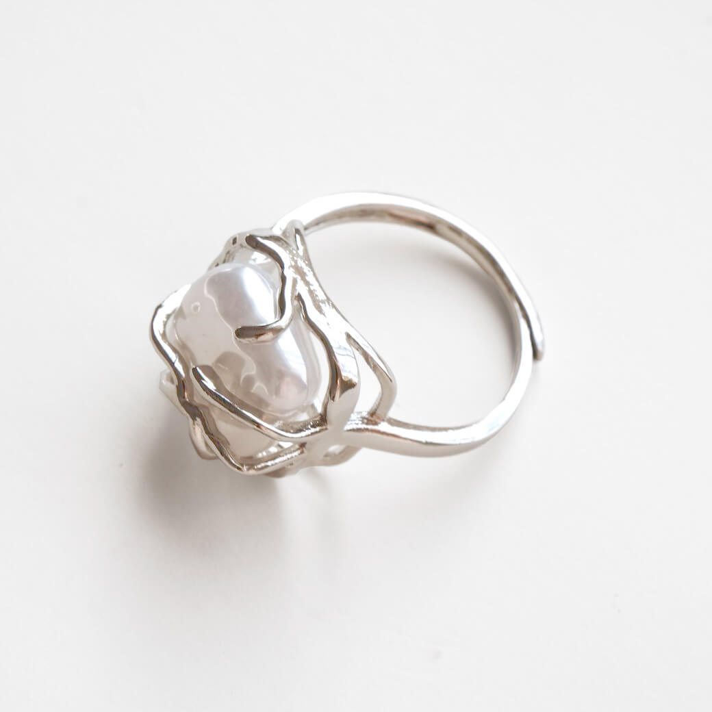 Baroque Pearl Cage Ring