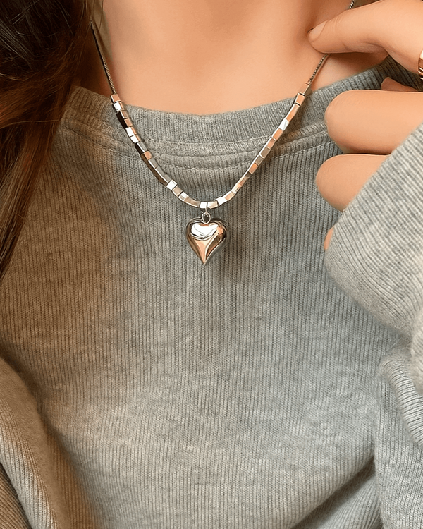 Colorfast Heart Charm Necklace