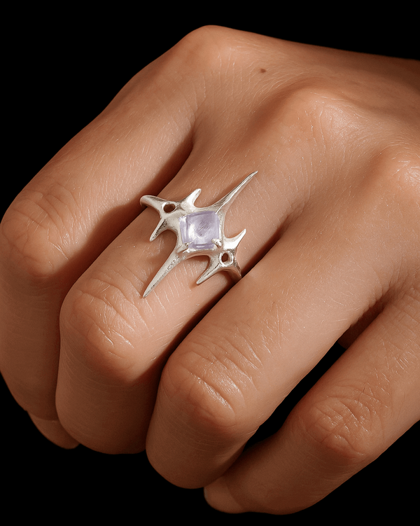 Purple Zircon Starfish Ring