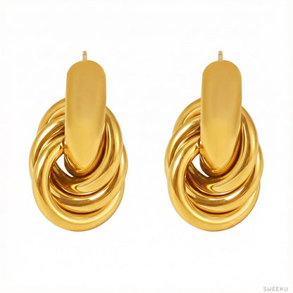 Voluminous Triple Knot Gold Studs