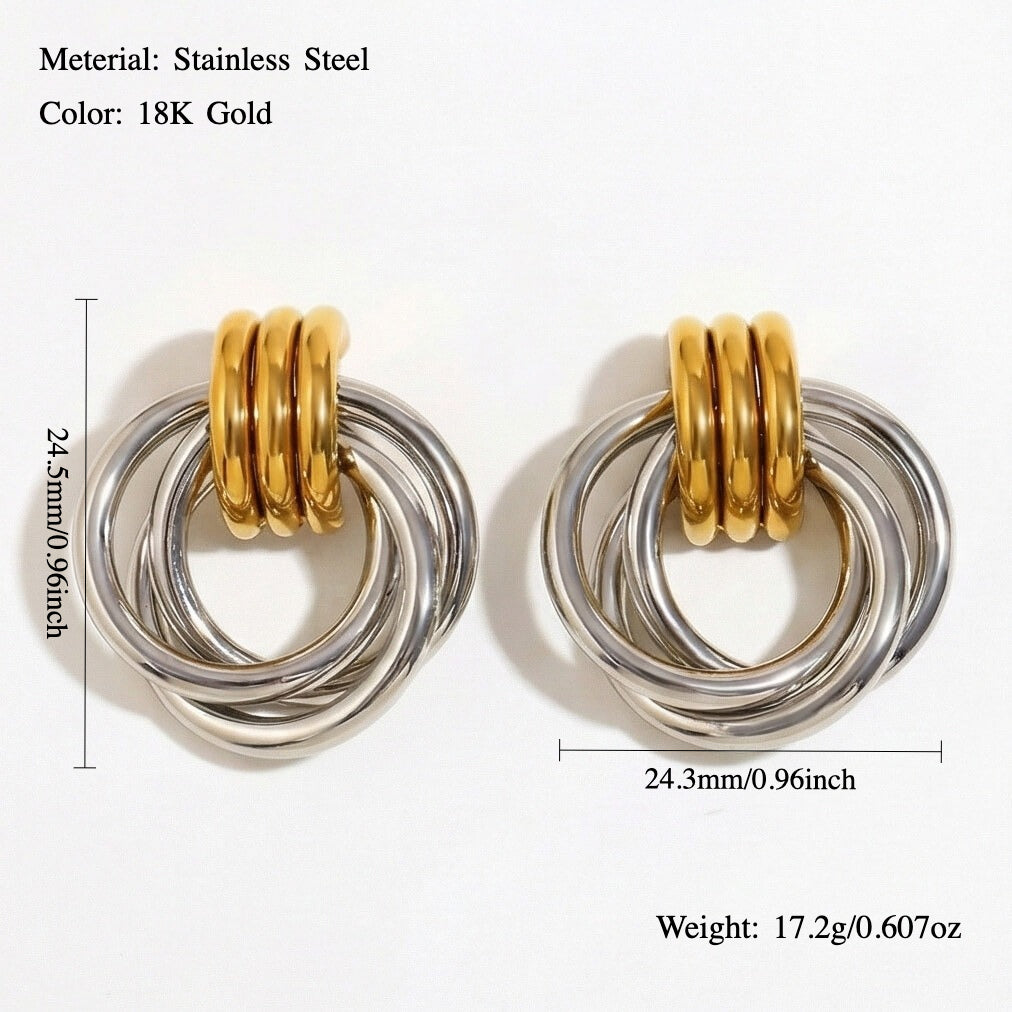 Layered Time Stud Earrings