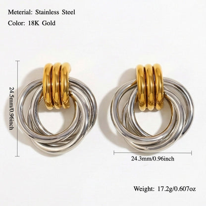 Layered Time Stud Earrings