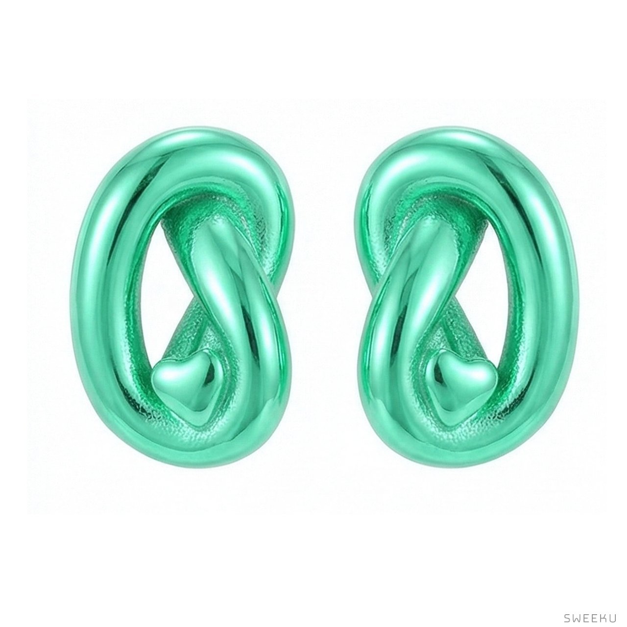 Sculptural Infinity Love Knot Gold Studs