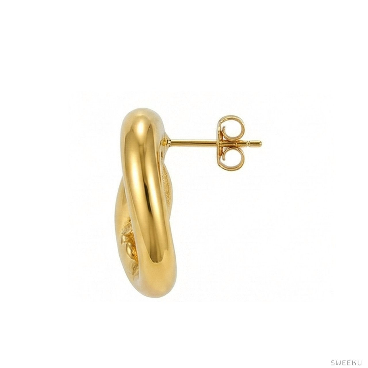 Sculptural Infinity Love Knot Gold Studs