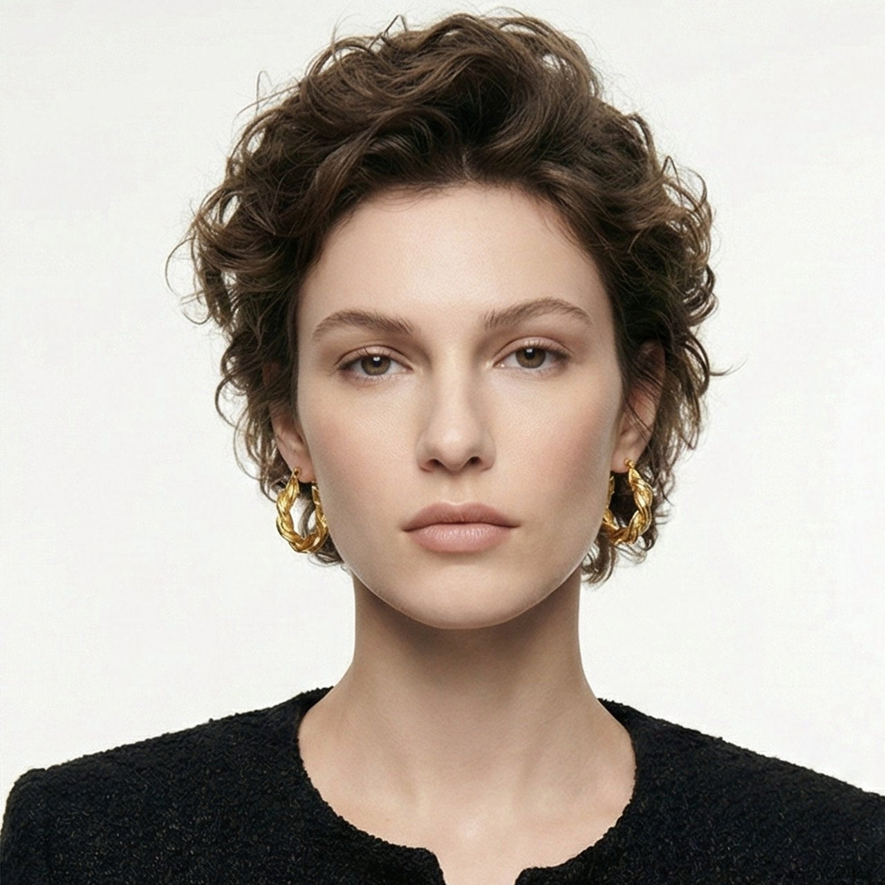 Classic Braided Rope Gold Hoops