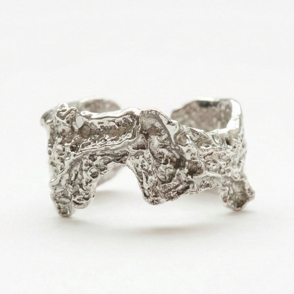 Abstract Textured Open Ring
