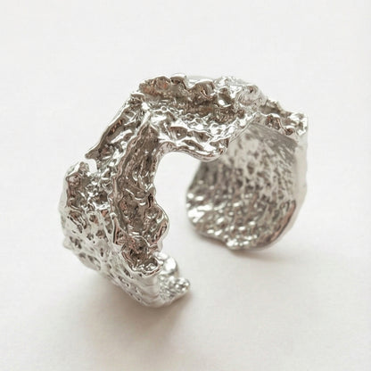 Abstract Textured Open Ring