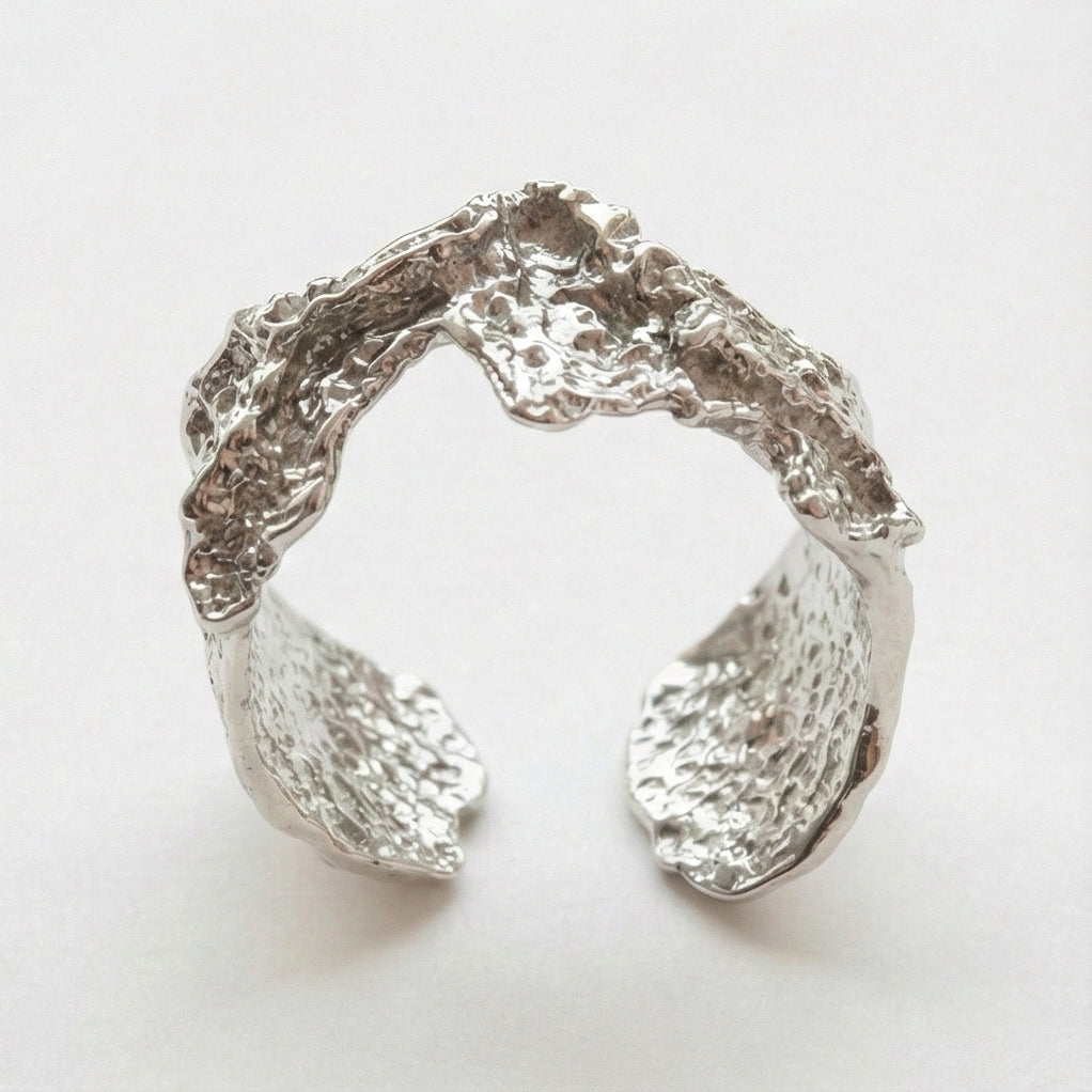 Abstract Textured Open Ring