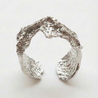 Abstract Textured Open Ring