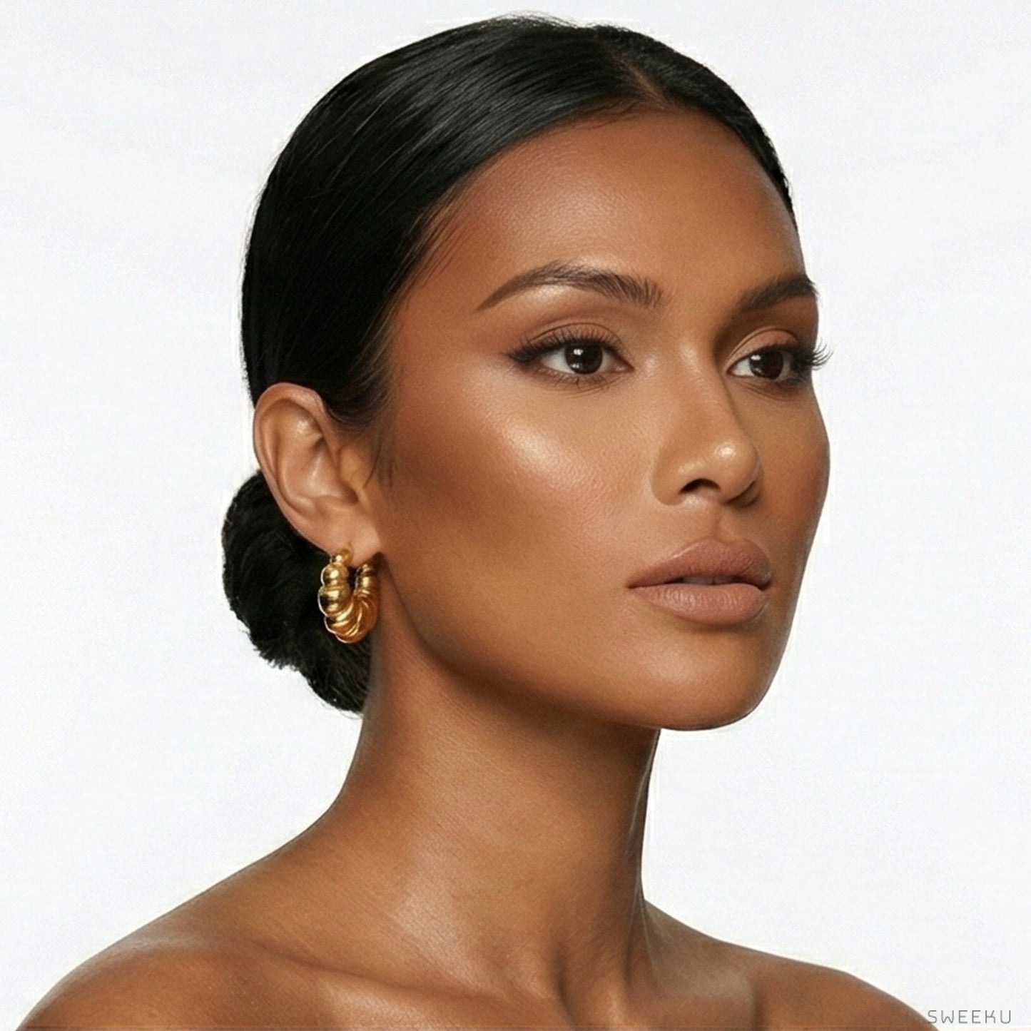 Parisian Croissant Gold Hoops