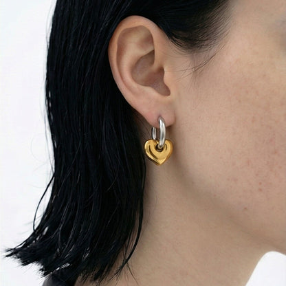 Quiet Heart Two-Tone Hoops
