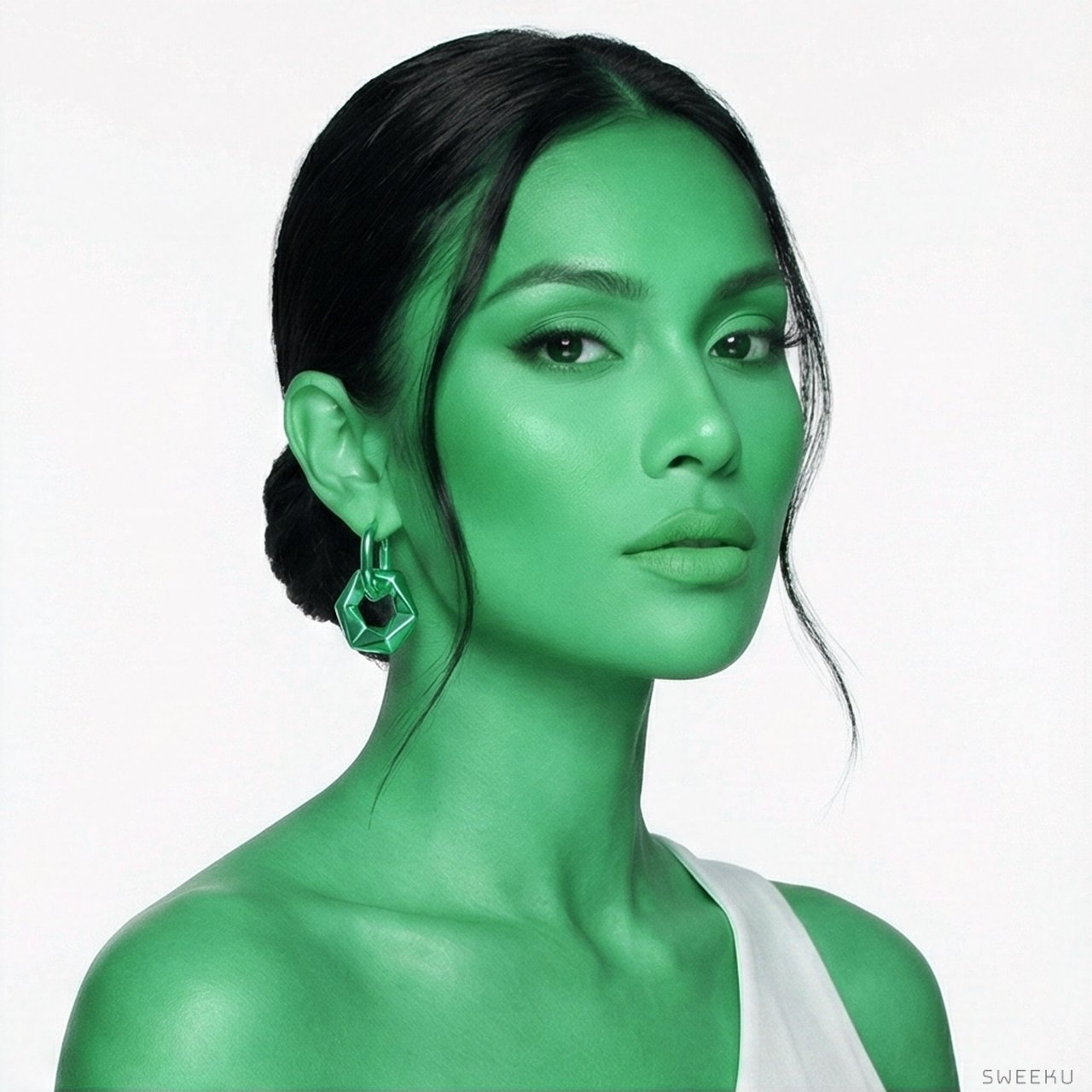 Chunky Hexagon Link Gold Earrings