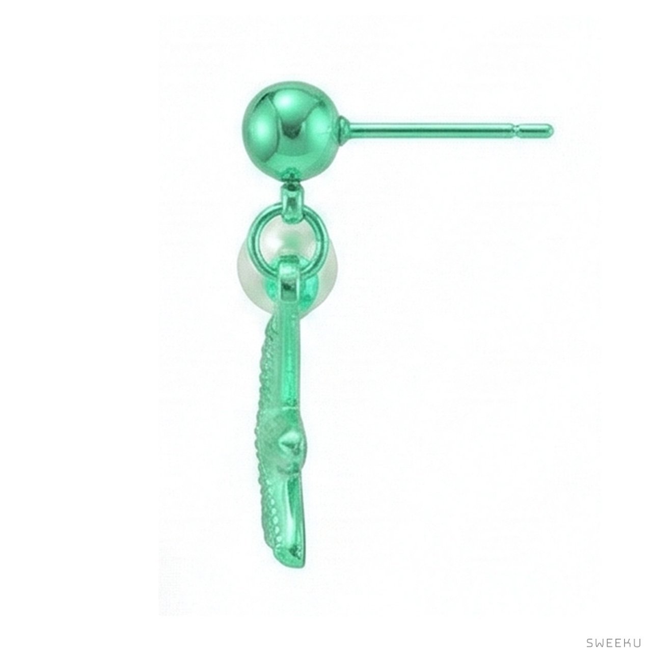 Starfish & Pearl Drop Gold Studs - Coastal Chic