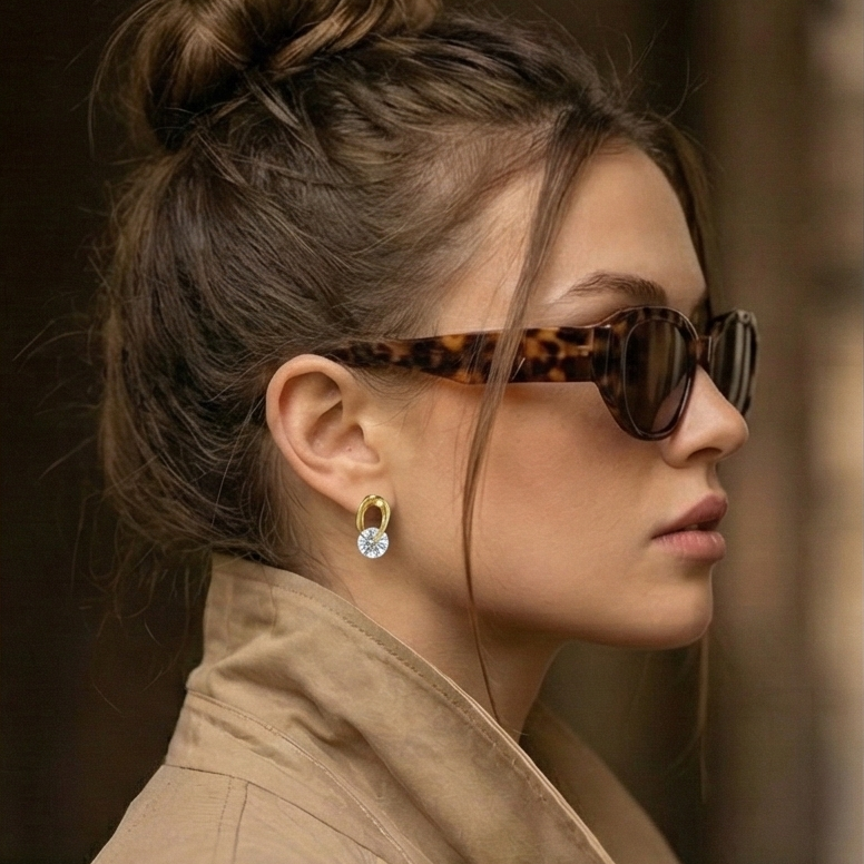 Minimalist CZ Pave Huggie Hoops