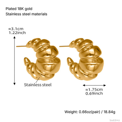 Parisian Croissant Gold Hoops