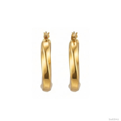 Twisted Geometric Gold Hoops - Modern & Sculptural