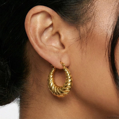 Braided Chunky Gold Hoops - Sculptural & Bold