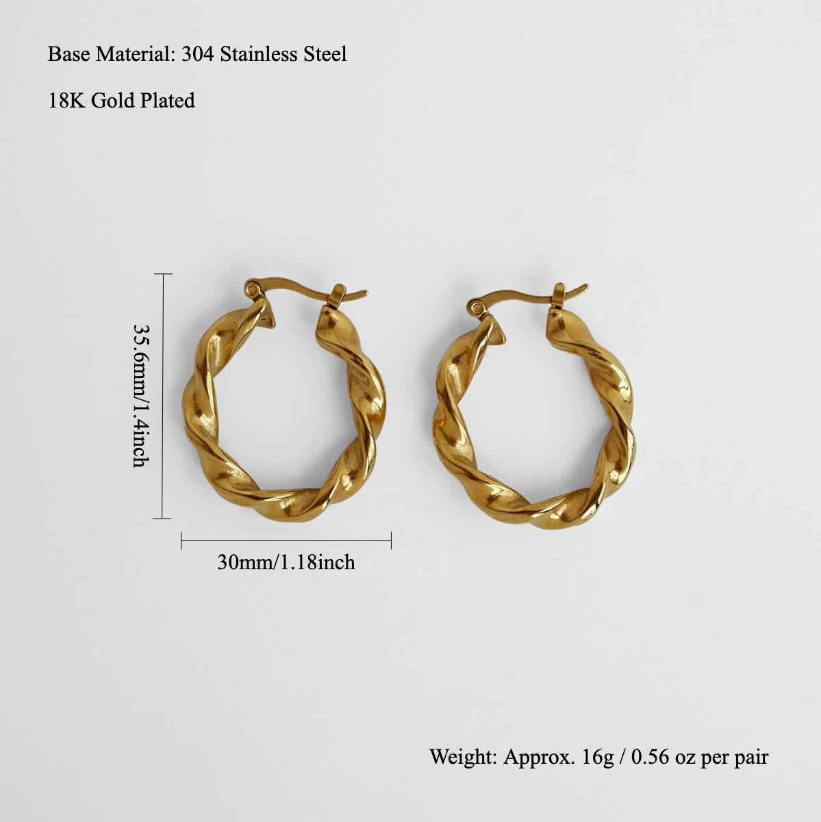 Sculptural Twist Hoops
