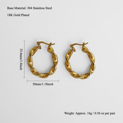Sculptural Twist Hoops