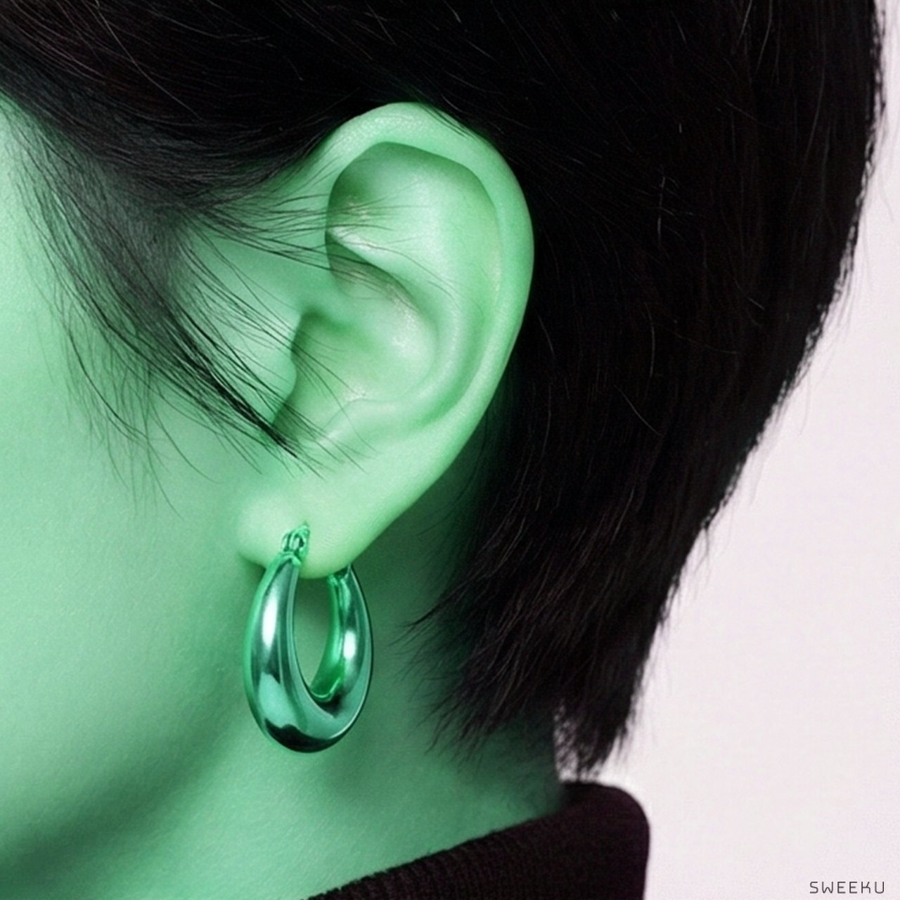 Sculptural Dome Huggie Gold Hoops