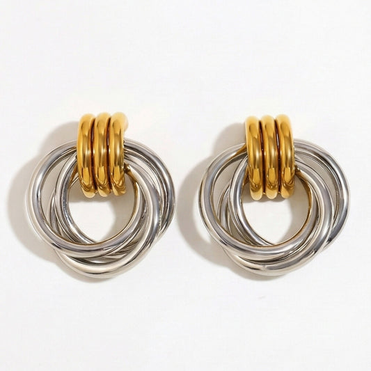 Layered Time Stud Earrings