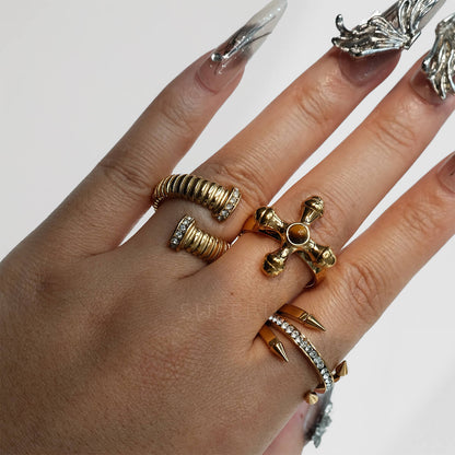 Emblem Cross Ring