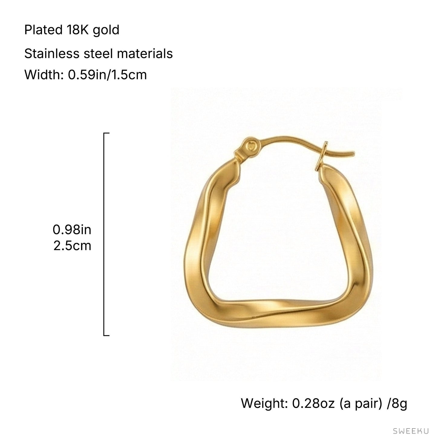 Twisted Geometric Gold Hoops - Modern & Sculptural