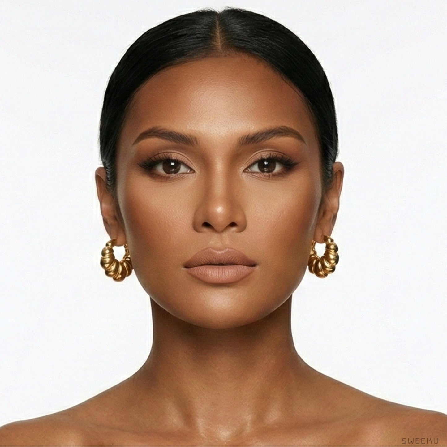 Parisian Croissant Gold Hoops