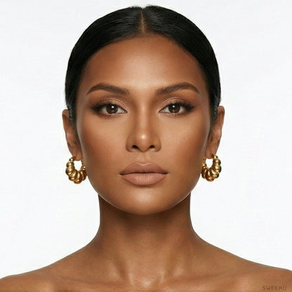 Parisian Croissant Gold Hoops