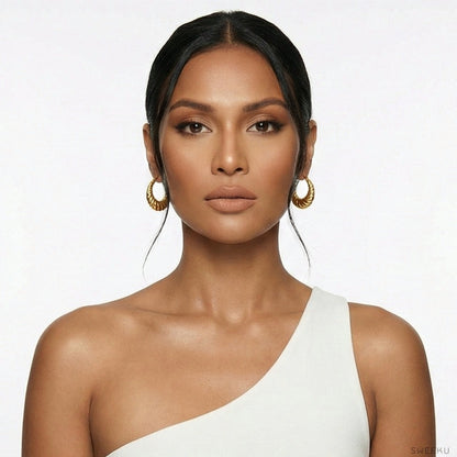 Braided Chunky Gold Hoops - Sculptural & Bold