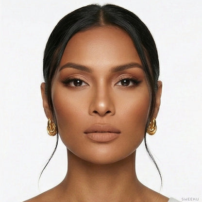 Voluminous Triple Knot Gold Studs