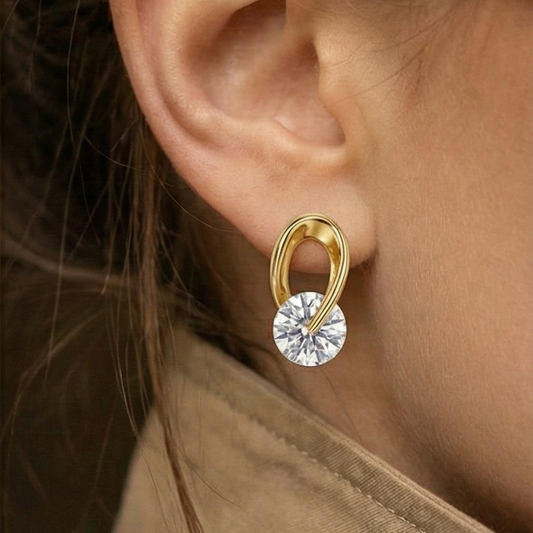 Minimalist CZ Pave Huggie Hoops