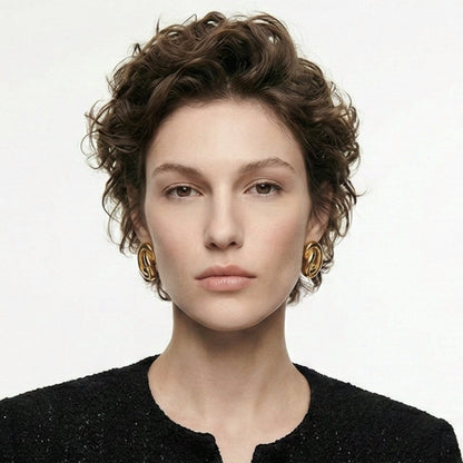 Sculptural Infinity Love Knot Gold Studs