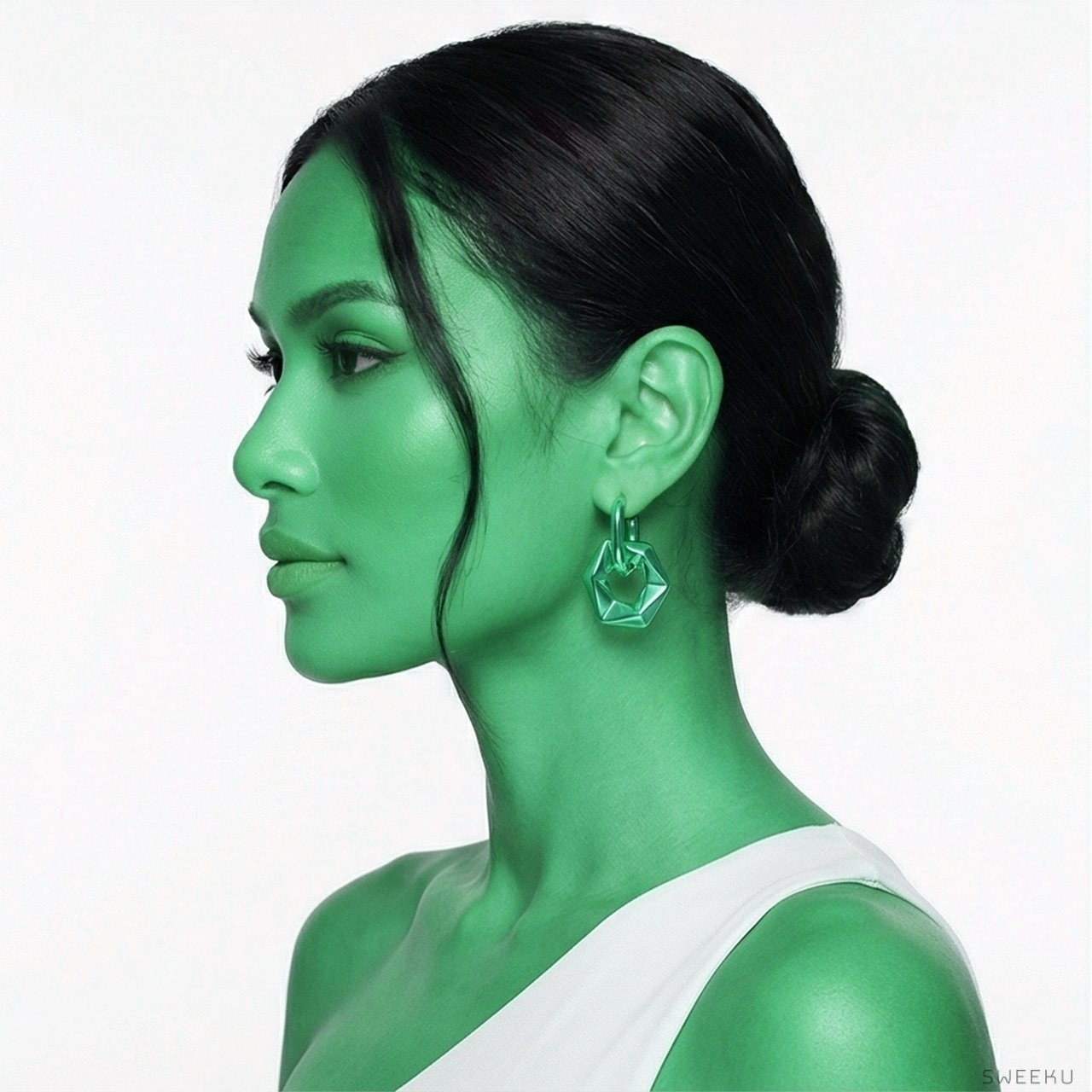 Chunky Hexagon Link Gold Earrings