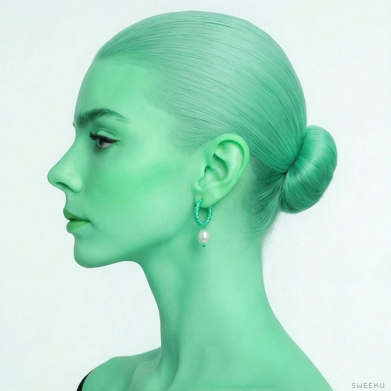 Twisted Rope Gold Pearl Drop Hoops