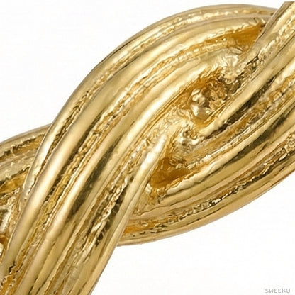 Classic Braided Rope Gold Hoops