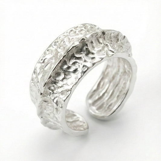 Crater Band Open Ring