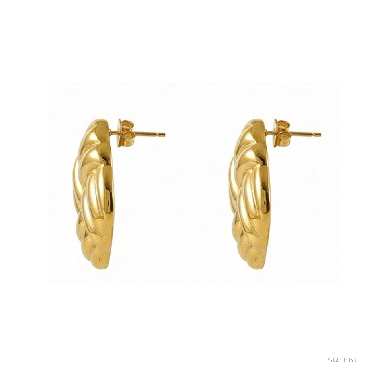 Woven Knot Statement Gold Studs