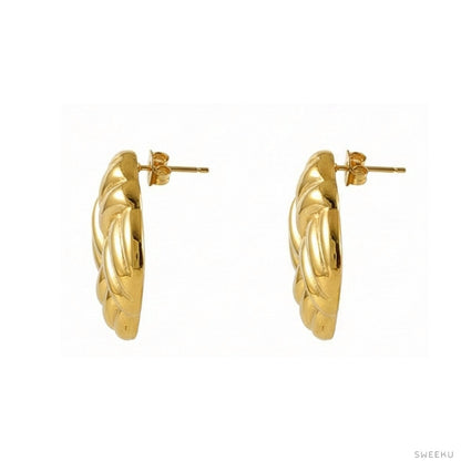Woven Knot Statement Gold Studs