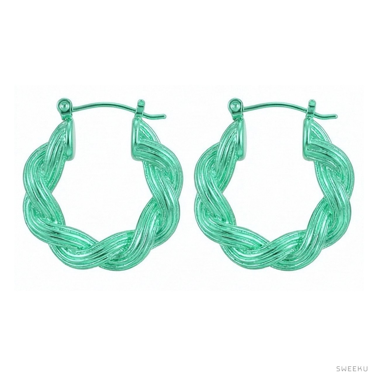 Classic Braided Rope Gold Hoops