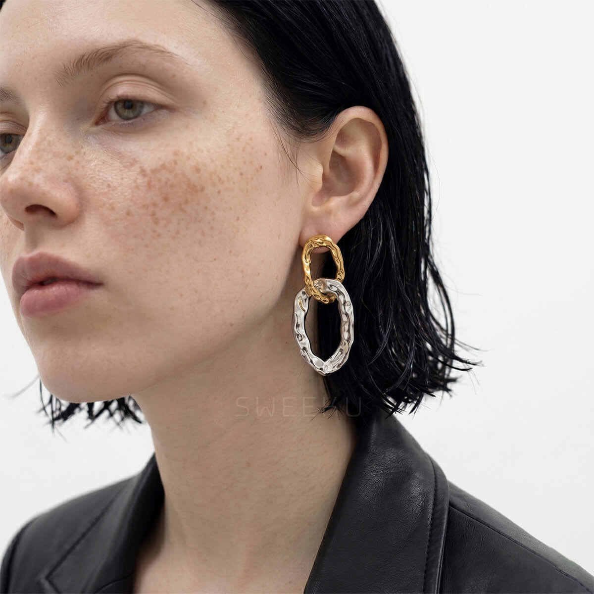 Molten Duality Drop Earrings