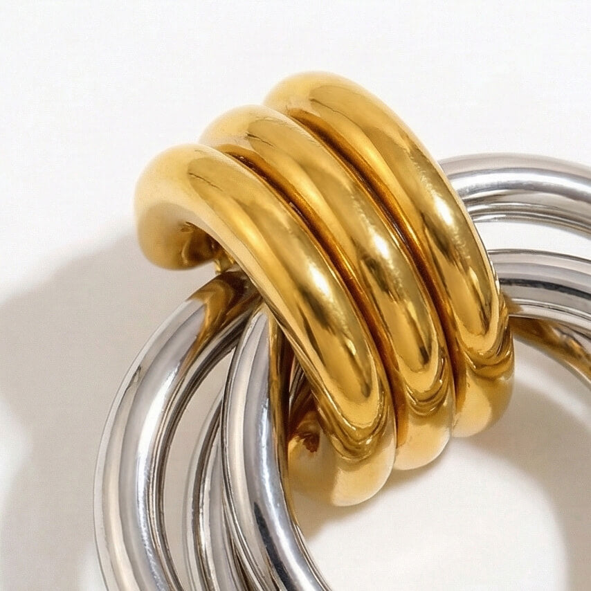 Layered Time Stud Earrings