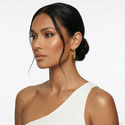 Braided Chunky Gold Hoops - Sculptural & Bold