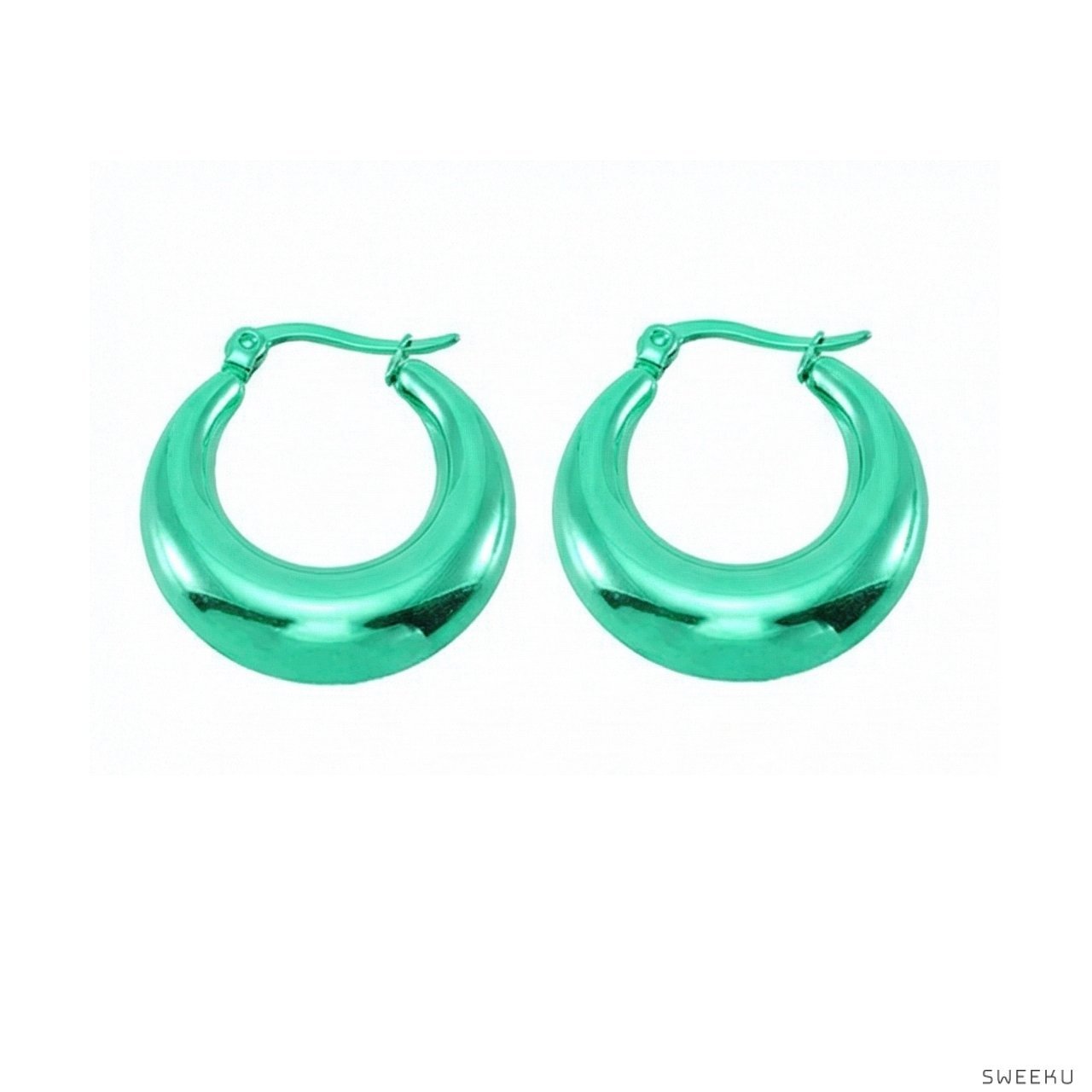 Sculptural Dome Huggie Gold Hoops