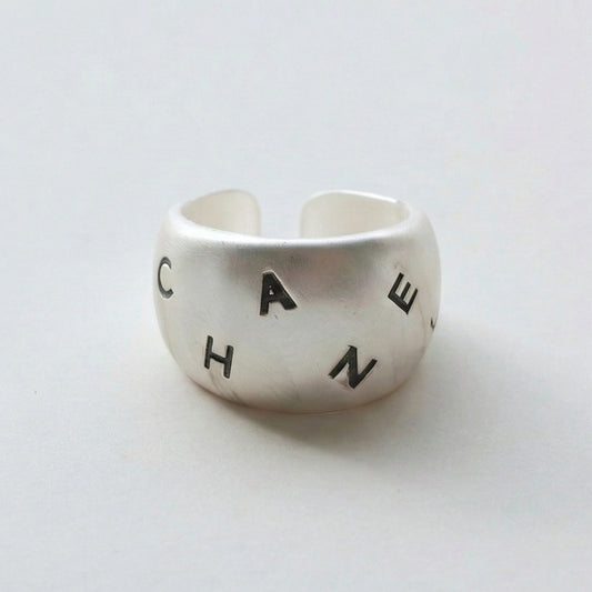 Engraved Chunky Band Open Ring