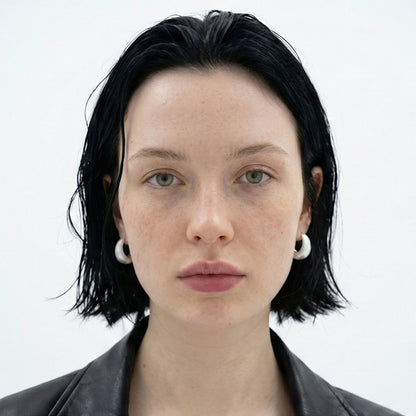 Matte Dome Huggie Silver Hoops - Brushed Finish