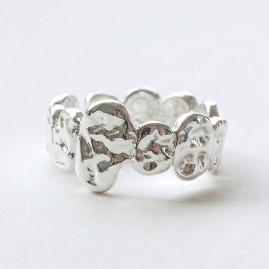 Pebble Link Copper Open Ring